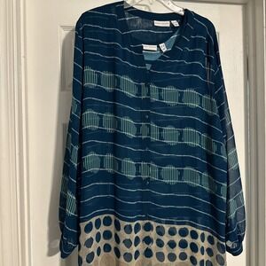 Women's Susan Graver Sheer Tunic With Liquid Knit Tank Top Size 3XL